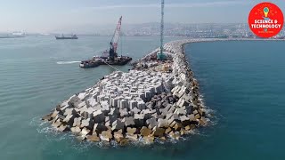 AMAZING ISRAEL BREAKWATER CONSRUCTION PROCESSING BREAKWATER BUILDING FOR HARBOR PROTECTION [upl. by Domph712]