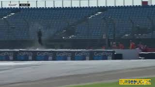 Horrific Crash for Jonas Folger BritishGP [upl. by Dnaleel496]