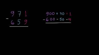 Reagrupación básica o llevar cuando restamos números de tres dígitos [upl. by Vaughn]