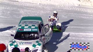 trophee andros 2013 2014 val thorens TOMER SISLEY EN LUGE TIRER PAR UNE VOITURE [upl. by Ainod]