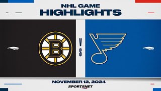 NHL Highlights  Bruins vs Blues  November 12 2024 [upl. by Haily]