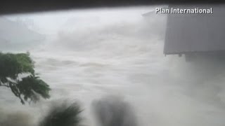 Dramatic footage Moment Typhoon Haiyan washes away Philippines house [upl. by Maya621]