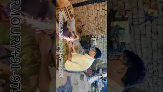 Forging a Copper Damascus Katana wood indianswordmarket woodworking 9759999970 [upl. by Anirtik]