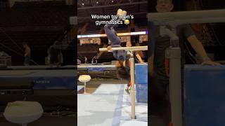 Female gymnasts try parallel bars 😳gymnast gymnastics olympics gymnasts gym fail fails d1 [upl. by Erv]