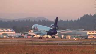 FedEx N307FE MD1030 Landing Portland Airport PDX [upl. by Rraval]