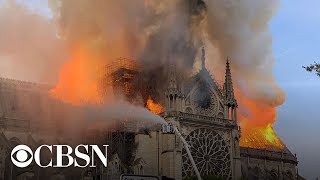 Notre Dame Cathedral in Paris on fire [upl. by Narag]