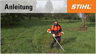 MähtechnikTipp die Grundtechnik beim Mähen mit einer STIHL Motorsense [upl. by Bradski]