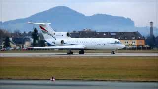 Yakovlev YAK42 landing and takeoff Salzburg Airport [upl. by Nhguavad]