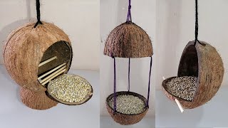 How To Make A Bird Feeder  DIY Homemade Coconut Shell Bird Feeder [upl. by Koziarz]