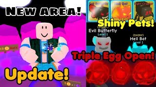 Update Shiny Pet New Areas Triple Eggs Open  Bubble Gum Simulator [upl. by Ellehcam609]