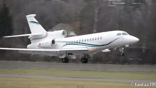 Biz Jet  Dassault Falcon 7x landing in Berne HD [upl. by Oeak]