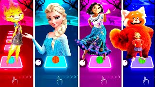 Ember Elenental vs Elsa Frozen vs Encanto vs Turning Red in Tiles Hop [upl. by Casie767]