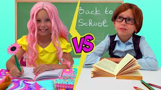 Alice and Stacy Back to School story how to make DIY School Supplies [upl. by Taub]