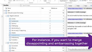 Merging or combining two codes or nodes in NVivo [upl. by Rimhsak]