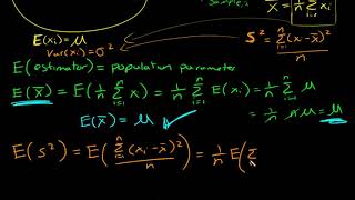 What is an unbiased estimator Proof sample mean is unbiased and why we divide by n1 for sample var [upl. by Lemkul]