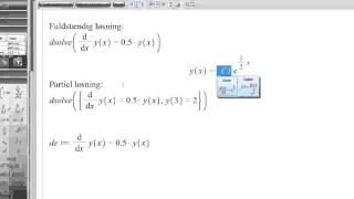 Løsning af differentialligning med Maple [upl. by Marchelle]