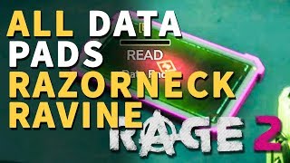 All Razorneck Ravine Data Pads Rage 2 Locations [upl. by Duthie]