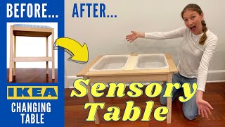 DIY SENSORY TABLE  IKEA FLISAT HACK  CHANGING TABLE HACK [upl. by Enail]