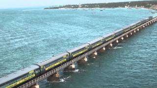 Train on Pamban bridge 4 [upl. by Willetta659]