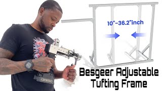 Tufting Frame Adjustable Review with Tugs Rugs Besgeer [upl. by Florida]