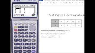 Tuto statistiques à deux variables avec Casio [upl. by Reprah418]