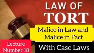 Malice in Law and Malice in Fact tort tortlaw tort lawoftort lawoftorts mayhemintort [upl. by Siskind718]