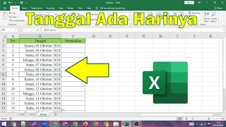 Cara Membuat Tanggal Yang Ada Harinya di Ms Excel [upl. by Netsud]