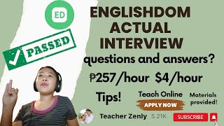 EnglishDom ACTUAL INTERVIEW  QUESTIONS AND ANSWERS  ENGLISHDOM INTERVIEW QUESTIONS [upl. by Eserahc]