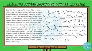 Pitman Shorthand  Exercise No146 Dictation 73 WPM  KZ Learning [upl. by Nulubez]