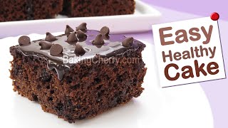 EASY and HEALTHY Chocolate CAKE Recipe  NO Refined Sugar NO added fat  Baking Cherry [upl. by Rimidalv115]