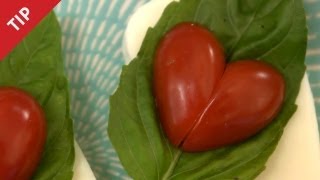 How to Make HeartShaped Tomatoes  CHOW Tip [upl. by Alford]