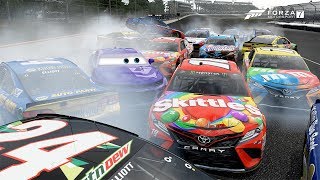 Bubba Wheelhouse Pile Up  Forza Motorsport 7  Cars 3NASCAR [upl. by Yrrum]