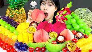 ASMR MUKBANG 다양한 과일 먹방 탕후루 amp 레시피 멜론 파인애플 망고 용과 EXOTIC FRUITS EATING [upl. by Naiva]