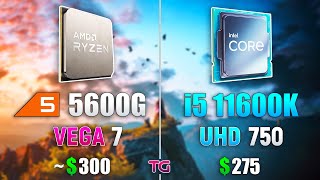 Ryzen 5 5600G VEGA 7 vs i5 11600K UHD 750  iGPU and CPU Test [upl. by Sheeran914]