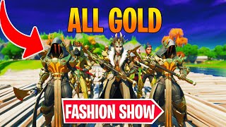 GOLD FORTNITE FASHION SHOW SEASON 2  NEW SKINS EMOTES AND MORE [upl. by Iridis526]