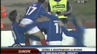 2005 October 12 Serbia and Montenegro 1Bosnia 0 World Cup qualifiermpg [upl. by Buckley]