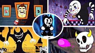 CUPHEAD  All DAGames Bosses With Bendy No Damage [upl. by Ardy]