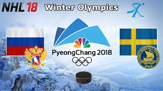 Winter Olympics 2018  Russia vs Sweden  Quarterfinal  NHL 18 [upl. by Mcnamee]