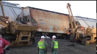 Norfolk Southerns 16N Derailment Cleanup Hulchers in Cresson PA [upl. by Annaoj]