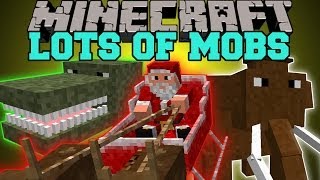 Minecraft LOTS OF MOBS DINOSAURS DIMENSIONS PETS Lots O Mobs Mod Showcase [upl. by Aloeda]