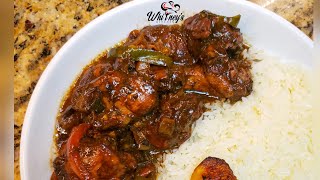 Jamaican Style Brown Stew Chicken Recipe made EASY  Whitneys Kitchen Jamaica [upl. by Manaker147]