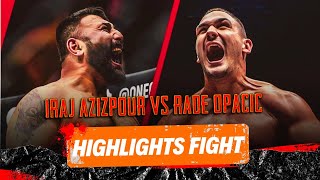 IRAJ AZIZPOUR VS RADE OPACICHighlights FightONE 1652024 CS [upl. by Myrtia]