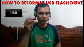 HOW TO REFORMAT USB FLASH DRIVE [upl. by Junette]