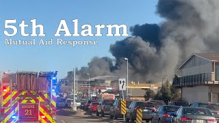 Arrival Videos  Fully Involved Outbuilding and 5th Alarm Mutual Aid Fire [upl. by Barclay]