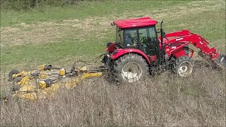 BUSHWHACKER MD144 12 foot Batwing mower devours 10 high Illinois CRP Kapper Outdoors [upl. by Lj356]