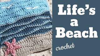 Beachy Crochet Square using the Long Wave Stitch  Seaside Crochet Pattern  Wavy Crochet Stitch [upl. by Arramas]