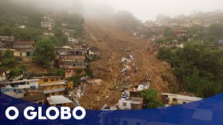 Tragédia em Petrópolis As imagens das chuvas que causaram deslizamentos e mortes [upl. by Eniluqcaj510]