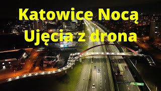 Katowice nocą ujęcia z drona 2 1080p [upl. by Lleirbag]