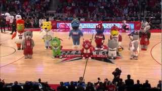 NBA Mascots Inflatables dancing at 2013 NBA AllStar Game [upl. by Drawyeh]