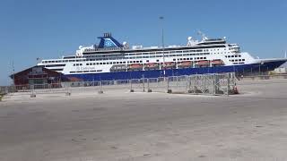 The quotCelestyal Journeyquot cruise ship moored at the quotAlexander the Greatquot terminal in Thessaloniki [upl. by Erlin]